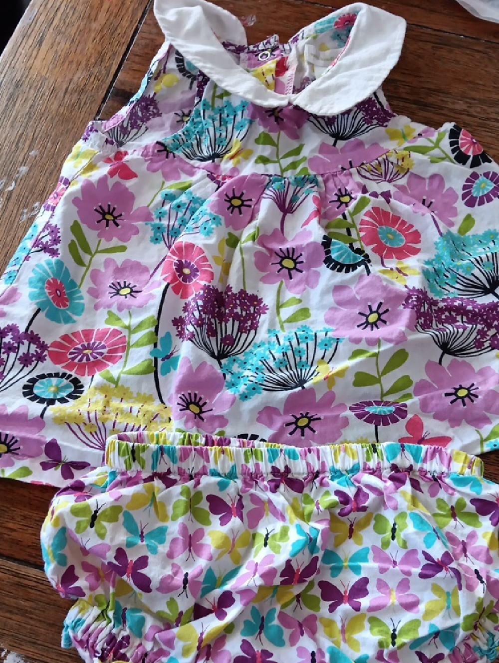 Vera Bradley Baby Floral Dress Set in White, Purple, Pink, Blue